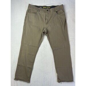 Lee Men's 44x32 Straight Relaxed Taper Extreme Motion Stretch Tan Khaki Pants